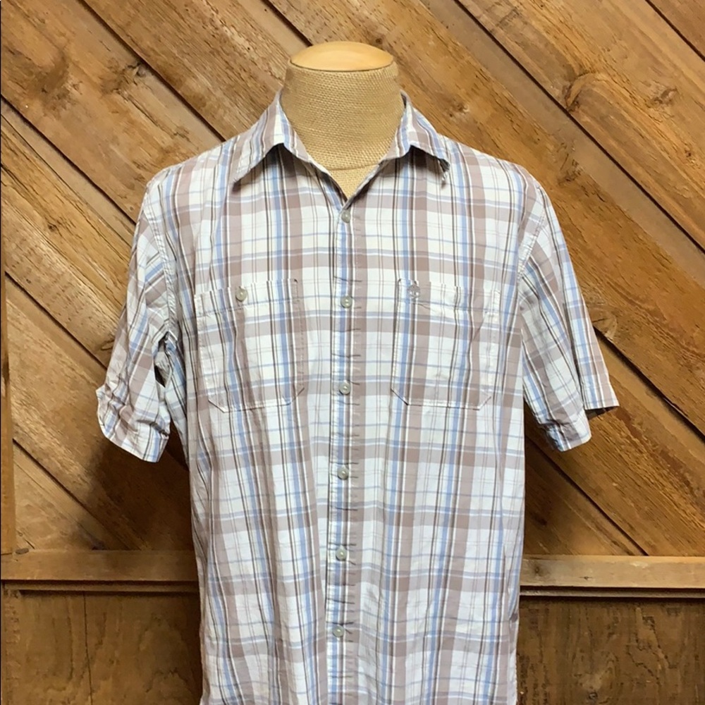 Timberland short sleeve button down shirt L